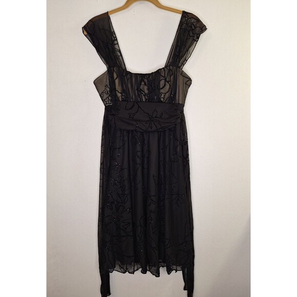 Y2K SPEECHLESS Black Milkmaid Baby Doll Dress Sz M Knee Length Whimsy Goth Party - Picture 1 of 9